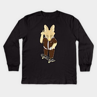 skateboarder maned wolf Kids Long Sleeve T-Shirt